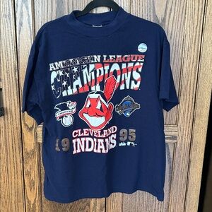 Vintage Majestic Cleveland Indians 1995 American League Champions t-shirt medium